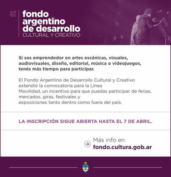 Inscripciones abiertas para el Fondo Argentino de Desarrollo Cultural y Creativo.
