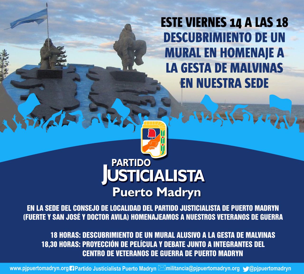 Mural homenaje a nuestros heroes de Malvinas