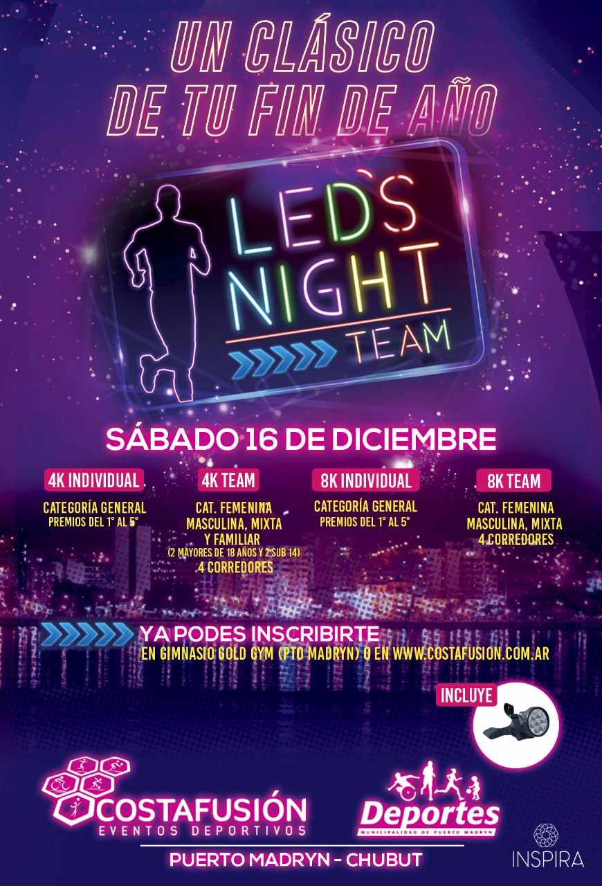 Llega led’s night team, la carrera más luminosa y festiva de la región