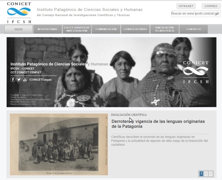 Nueva web de instituto de ciencias sociales del CENPAT