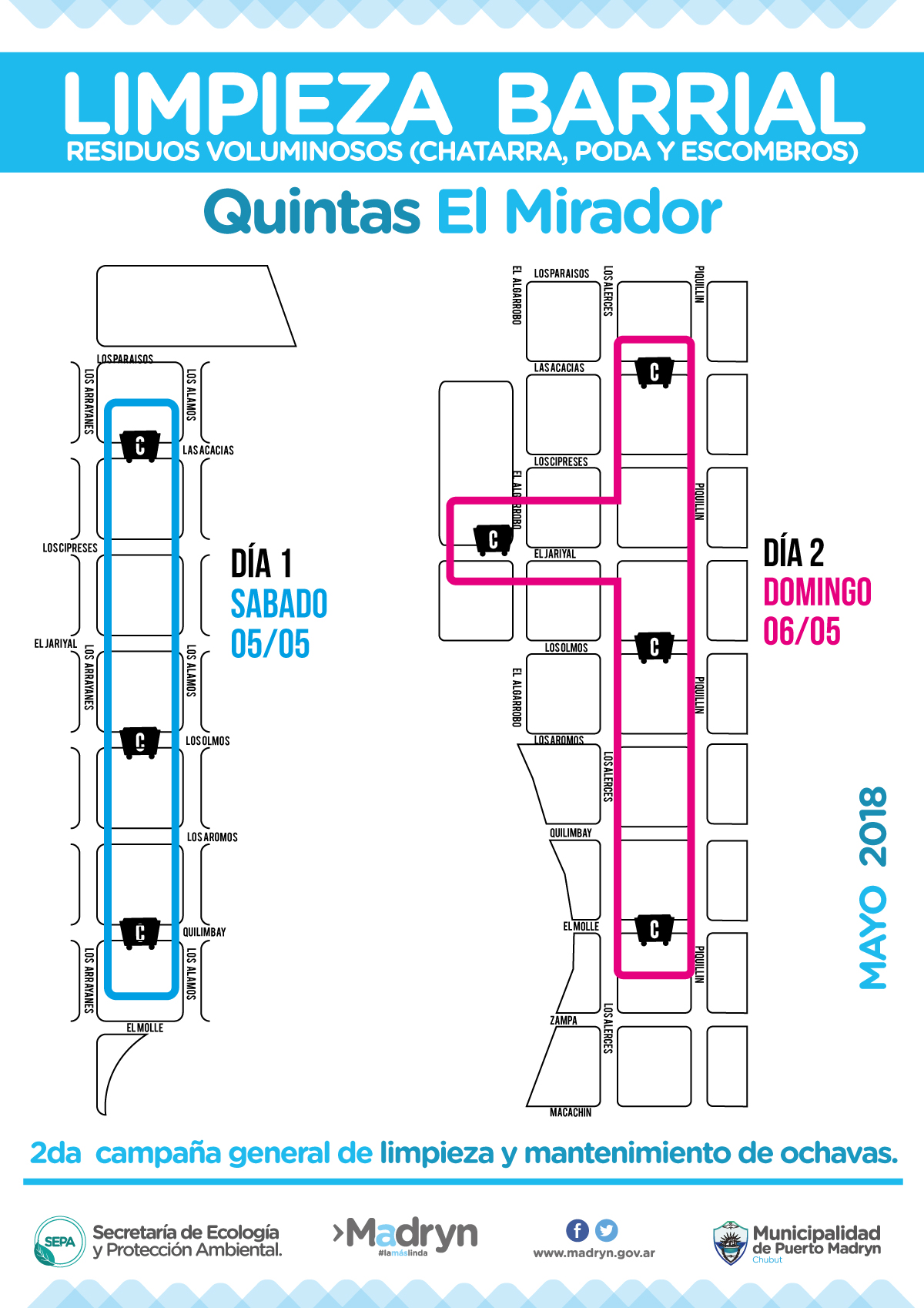 Recolección de residuos voluminosos llegará al barrio Quintas