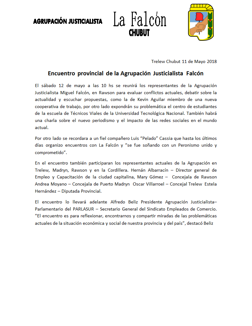 Encuentro provincial de la Agrupación Justicialista Falcón