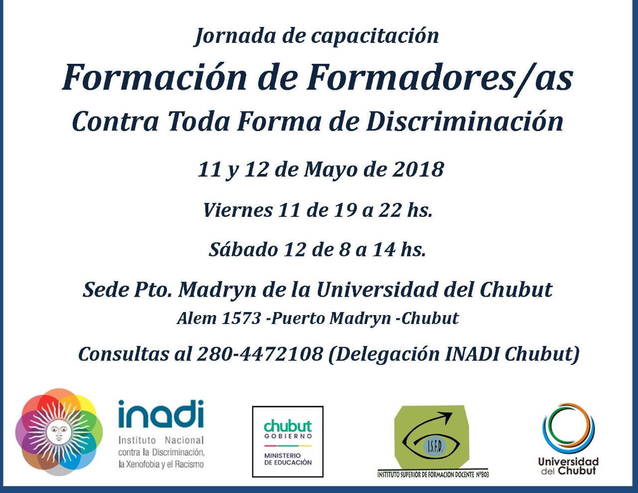 Capacitación Formador de formadores/as contra toda forma de discriminación