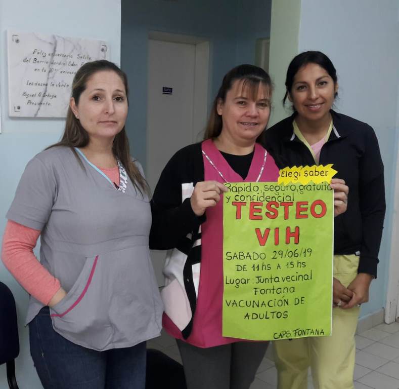 El próximo sábado se realizará un nuevo testeo de HIV en el barrio Fontana