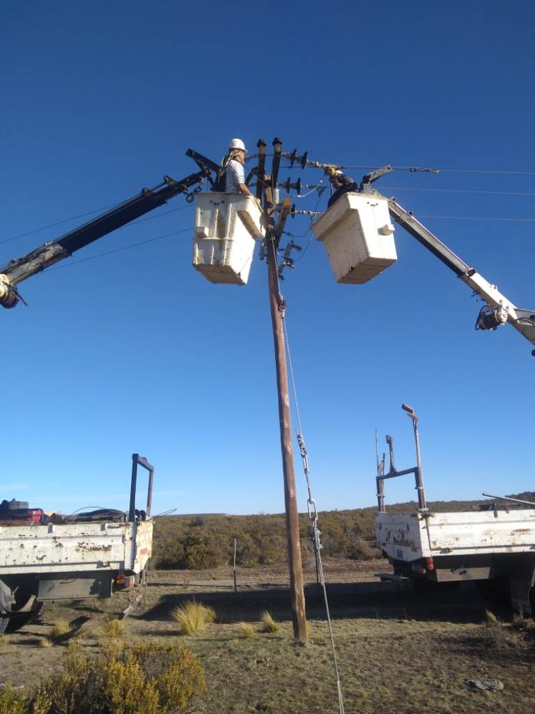 Servicios Públicos realizó tareas de mejoras en el tendido eléctrico de Puerto Pirámides