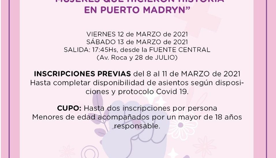 REALIZARÁN DOS CITY TOURS PARA HOMENAJEAR A LAS “MUJERES QUE HICIERON HISTORIA EN PUERTO MADRYN”