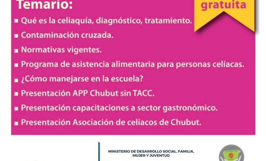 SE EFECTUARÁ UNA CHARLA VIRTUAL SOBRE CONSEJOS ÚTILES PARA LLEVAR UNA VIDA LIBRE DE GLUTEN