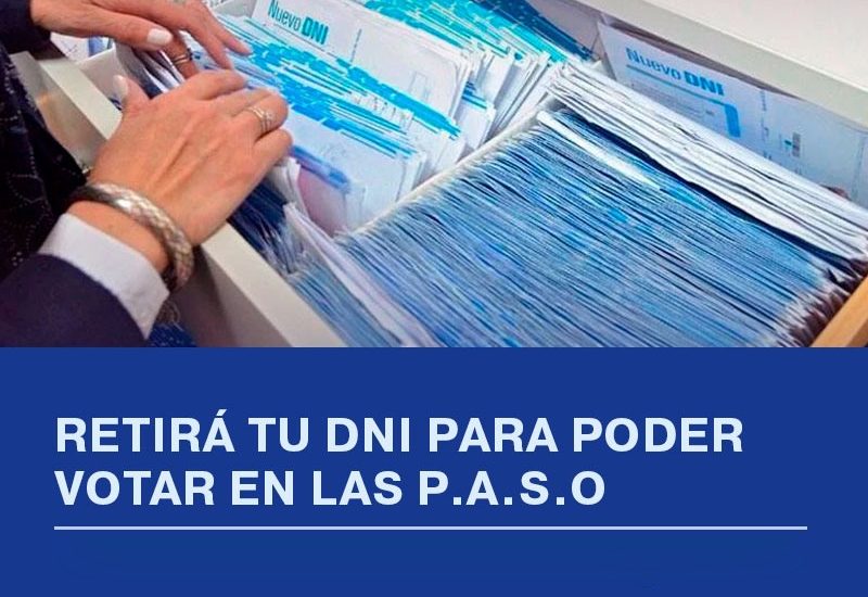 PROVINCIA RECUERDA RETIRAR SUS DNI PARA LAS ELECCIONES