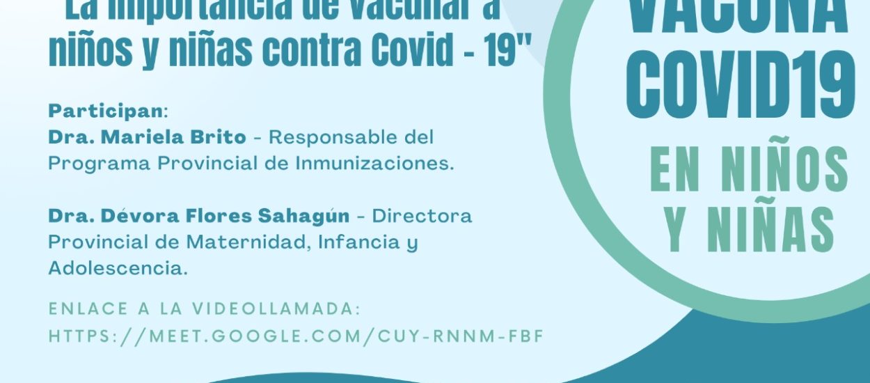 PROVINCIA REALIZARÁ UN CONVERSATORIO ABIERTO SOBRE VACUNACIÓN DE NIÑOS Y NIÑAS CONTRA EL COVID-19