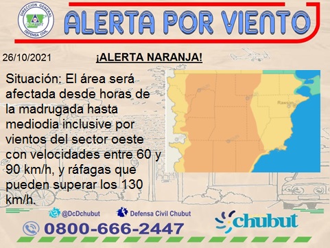 EL GOBIERNO PROVINCIAL RECOMIENDA NO VIAJAR POR RUTAS NACIONALES NI PROVINCIALES POR VIGENCIA DE ALERTA NARANJA POR FUERTES VIENTOS