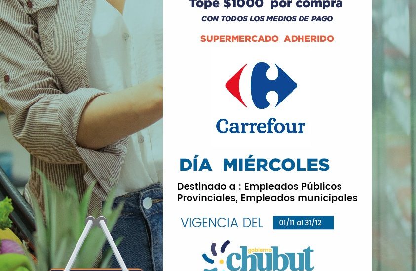 EL GOBIERNO DEL CHUBUT PRORROGÓ EL PROGRAMA PROVINCIAL DE DESCUENTOS DE 15% EN SUPERMERCADOS