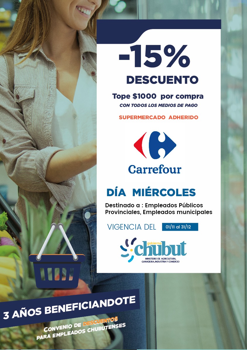 EL GOBIERNO DEL CHUBUT EL PROGRAMA PROVINCIAL DE DESCUENTOS DE 15% EN SUPERMERCADOS – www.lavozdemadryn.com