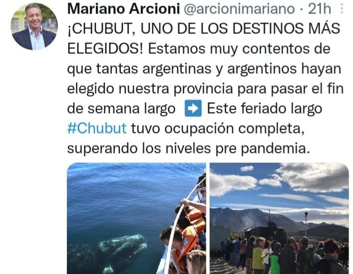 GRAN FIN DE SEMANA PARA EL TURISMO EN CHUBUT