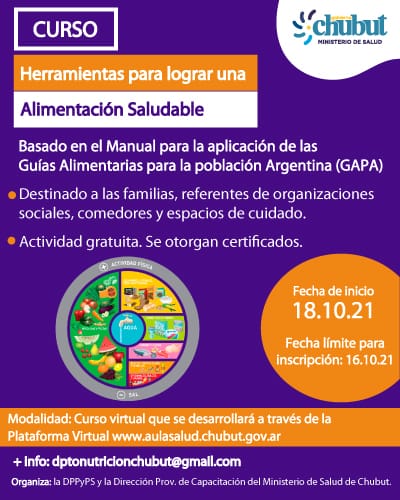 SALUD INVITA A LA COMUNIDAD A REALIZAR EL CURSO “HERRAMIENTAS PARA LOGRAR UNA ALIMENTACIÓN SALUDABLE”