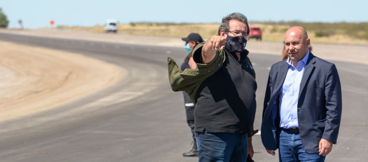 SASTRE RECORRIÓ LOS TRABAJOS DE OPTIMIZACIÓN QUE SE REALIZAN EN EL ACCESO PRINCIPAL A PUERTO MADRYN