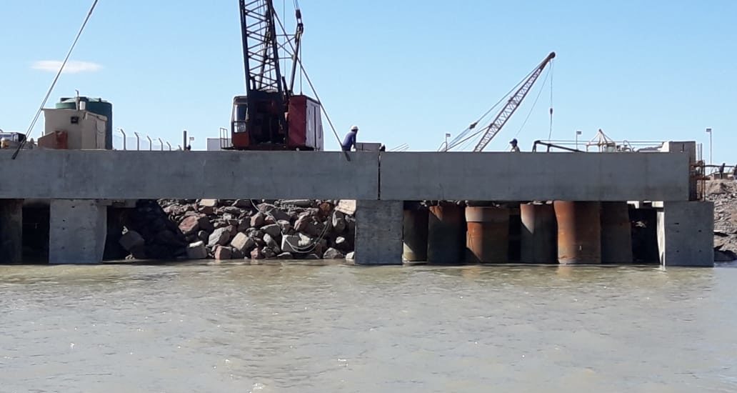 AVANZA LA OBRA DE AMPLIACIÓN NUEVO MUELLE DEL PUERTO RAWSON