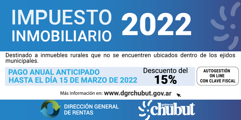 RENTAS INFORMÓ QUE YA PUSO AL COBRO EL IMPUESTO INMOBILIARIO 2022