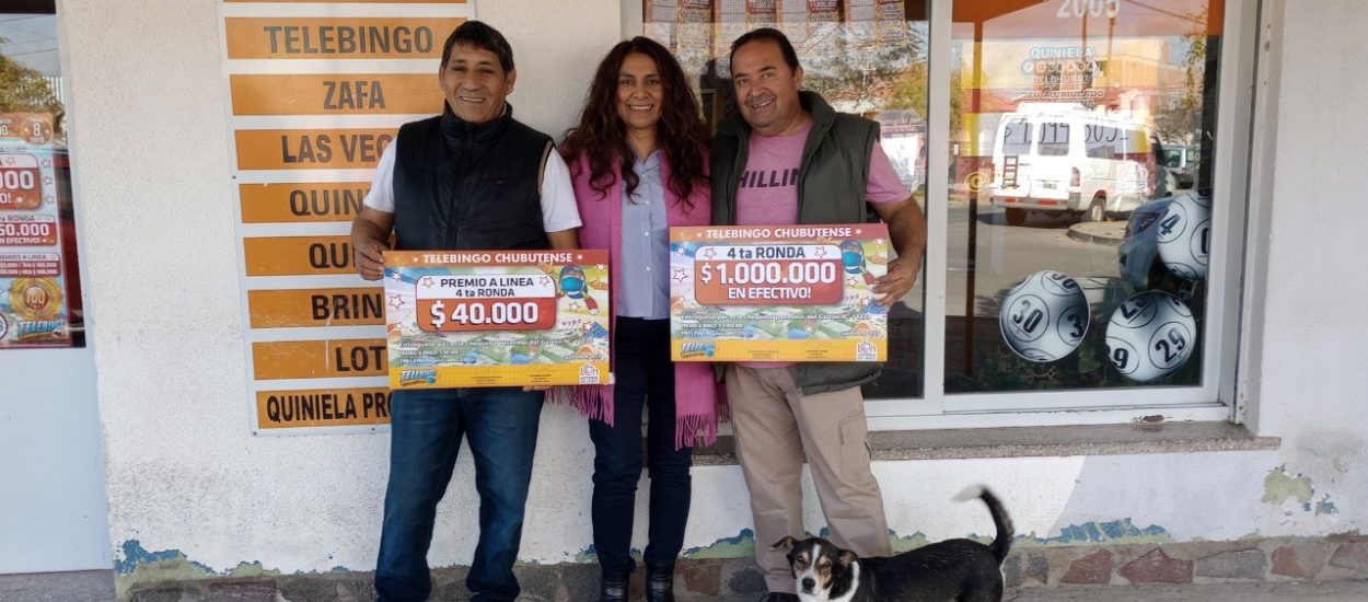 EL TELEBINGO CHUBUTENSE PREMIÓ A DOS APOSTADORES DE TRELEW CON MÁS DE 1.000.000 DE PESOS EN EFECTIVO