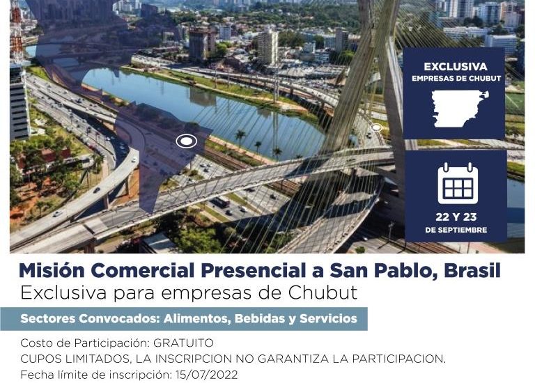 PROVINCIA INVITA A EMPRESAS A LA MISIÓN COMERCIAL POR BRASIL PARA PROMOVER ALIMENTOS, BEBIDAS Y SERVICIOS DE LA REGIÓN