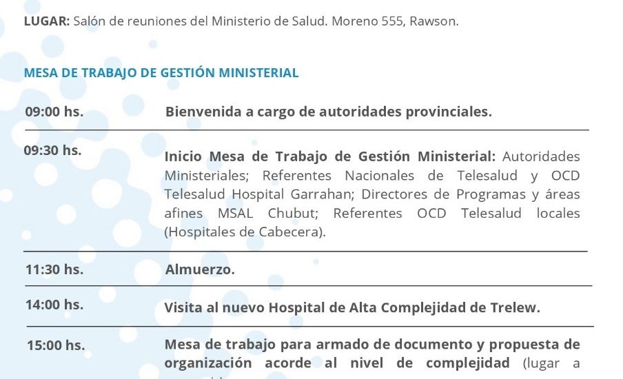 Chubut invita a participar de las “III Jornadas Provinciales de Telesalud”