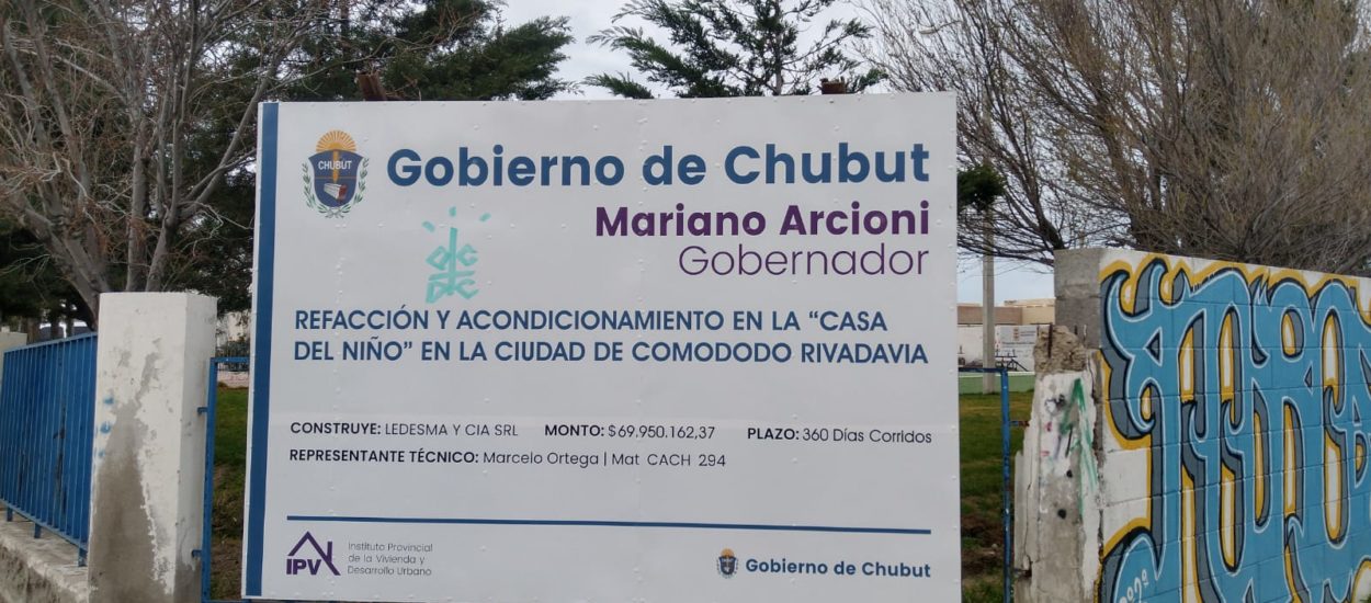 Avanza a buen ritmo la obra de refacción y acondicionamiento de la Casa del Niño de Comodoro Rivadavia