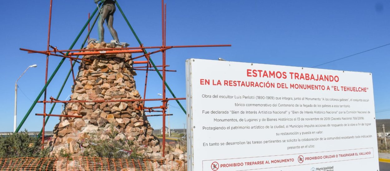 COMENZARON LOS TRABAJOS EN EL MONUMENTO “EL TEHUELCHE“