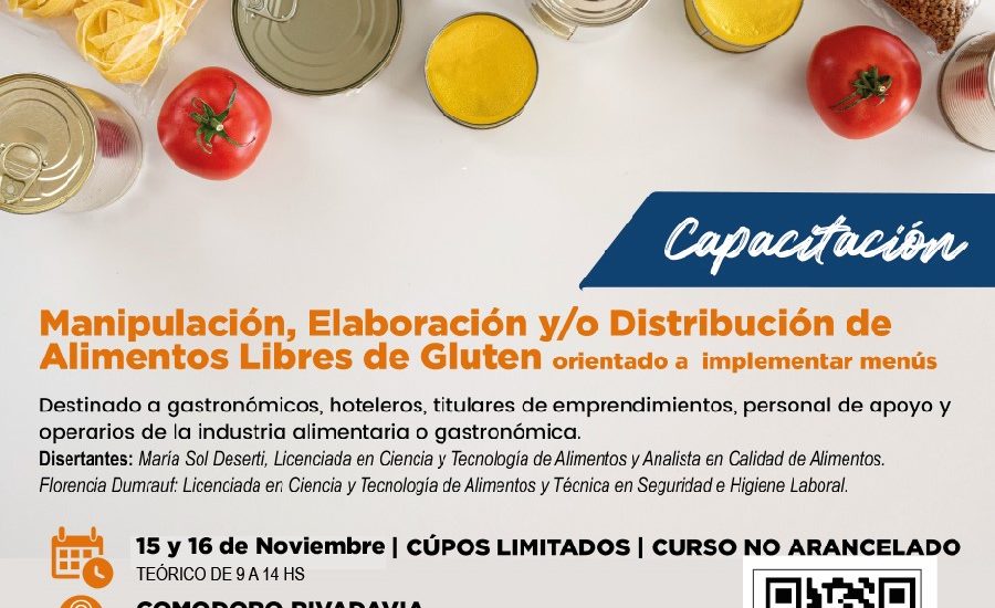 Provincia realiza en Comodoro Rivadavia una nueva capacitación gratuita sobre manipulación de alimentos libres de gluten
