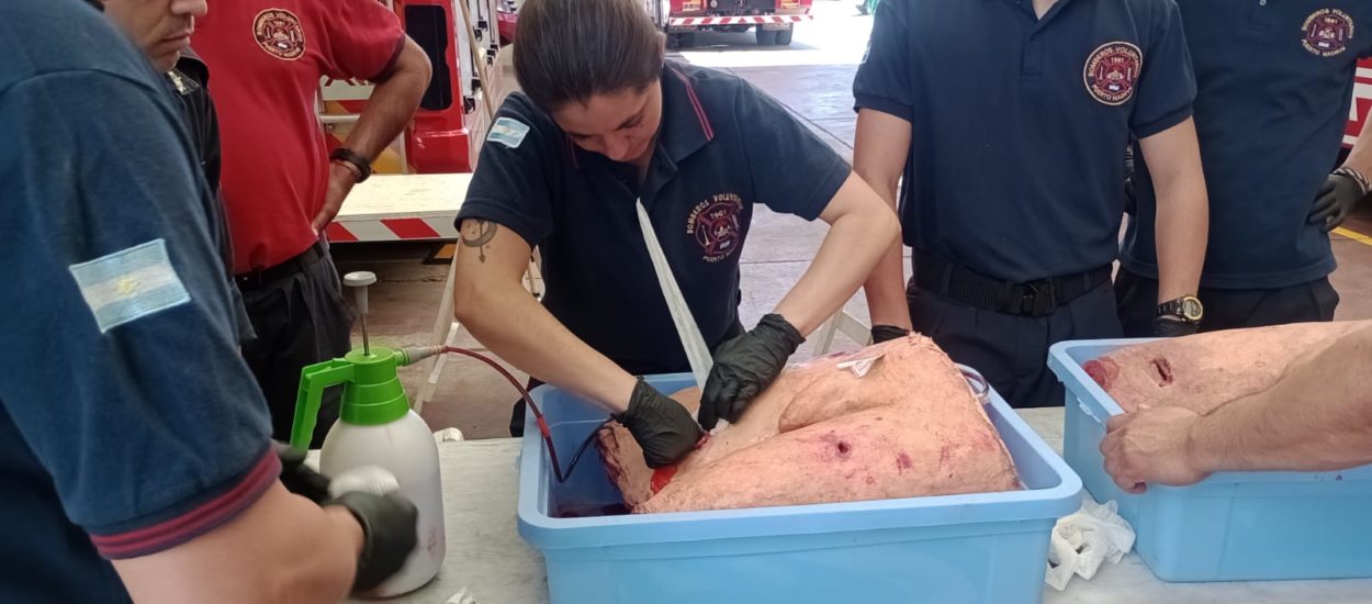 BOMBEROS DE MADRYN SE CAPACITARON EN PRIMERA RESPUESTA DEL TRAUMA