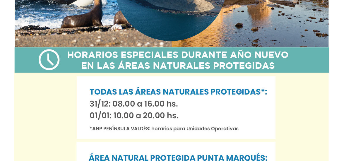 Provincia informa los horarios de atención de las Áreas Naturales Protegidas para Año Nuevo