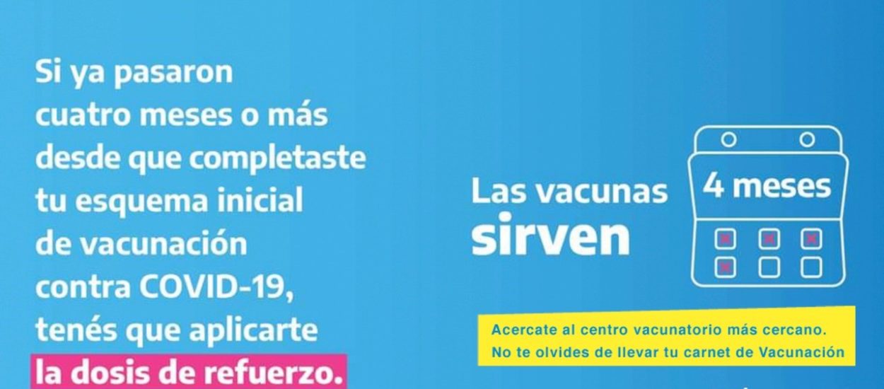 Salud: Provincia recordó importancia de que la población se aplique los refuerzos de la vacuna contra Covid-19 