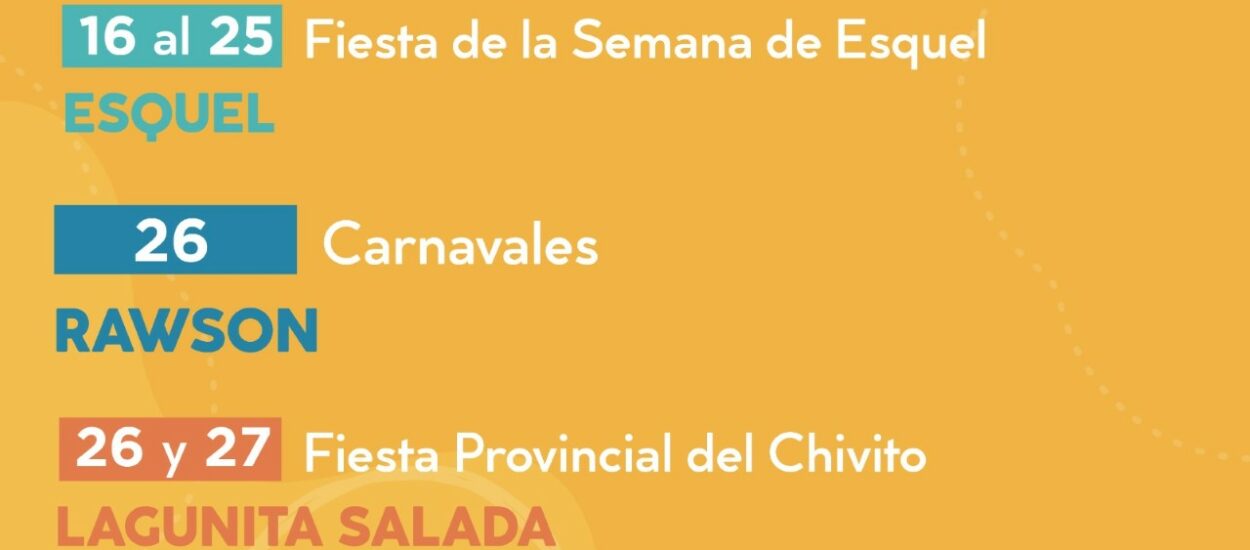 Fiestas Populares: Aldea El Escorial, Esquel y Rawson preparan propuestas para este fin de semana