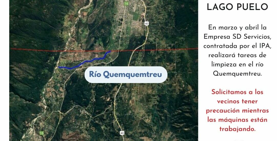 Lago Puelo: El IPA realiza trabajos de limpieza en el río Quemquemtreu