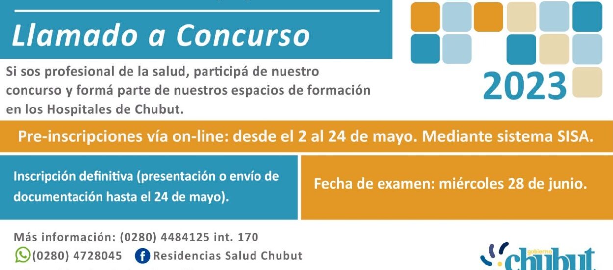 Provincia recuerda que se encuentra abierta la convocatoria a las “Residencias del Equipo de Salud 2023”