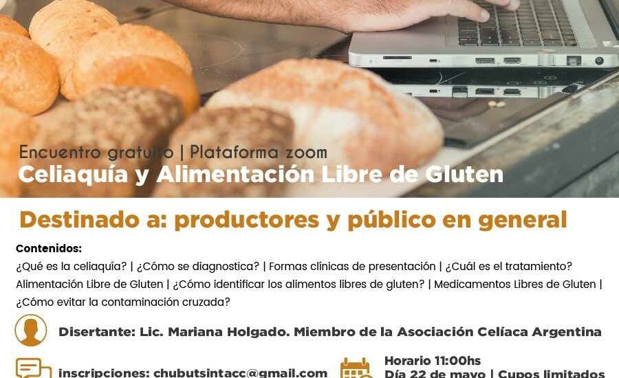 Se llevará adelante un taller online gratuito sobre certificación de Alimentos Libres de Gluten 