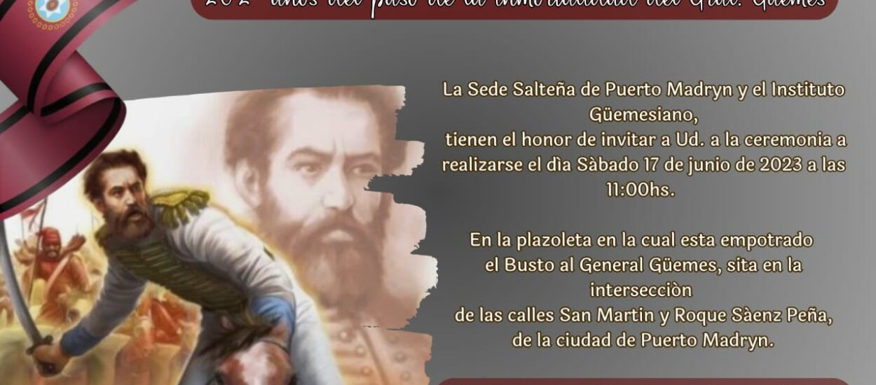 El Instituto Guemesiano de Puerto Madryn rinde homenaje al General Güemes
