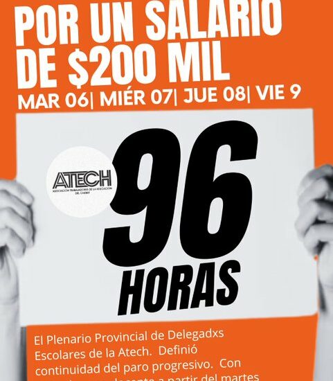 “Paro progresivo de 96 horas en el sector educativo exigiendo un salario inicial de $200 mil”