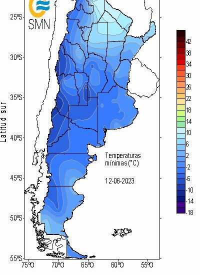Bajas temperaturas en varias ciudades de Argentina