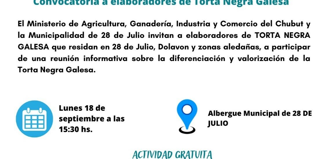 Provincia continúa con las charlas sobre la Identificación Geográfica de la Torta Negra Galesa