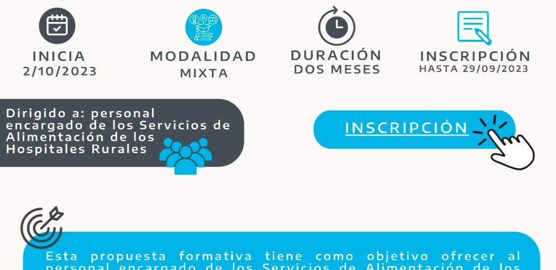 Salud convoca a Hospitales Rurales a participar de un Curso de “Buenas Prácticas para los Servicios de Alimentación”