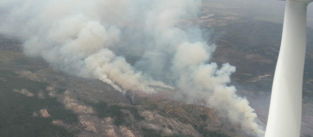 Provincia trabaja para controlar incendio en la zona de Atilio Viglione