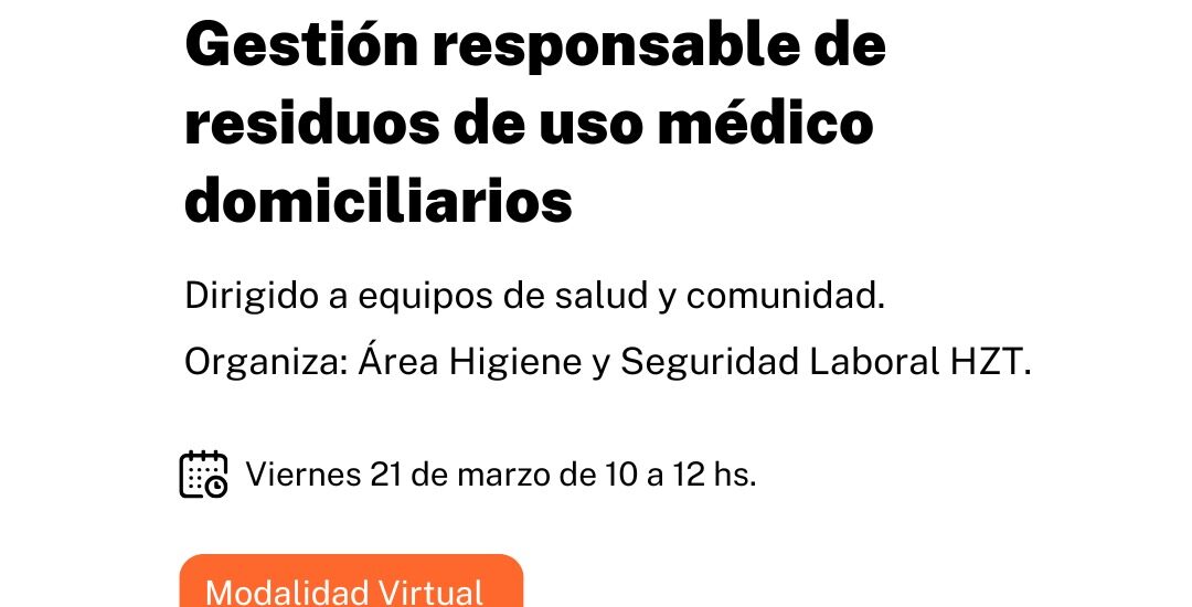Provincia realizará una capacitación virtual sobre gestión responsable de residuos de uso médico domiciliarios