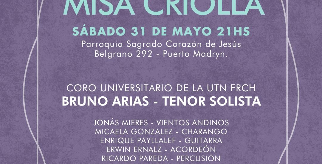 Bruno Arias interpretará la Misa Criolla en Puerto Madryn