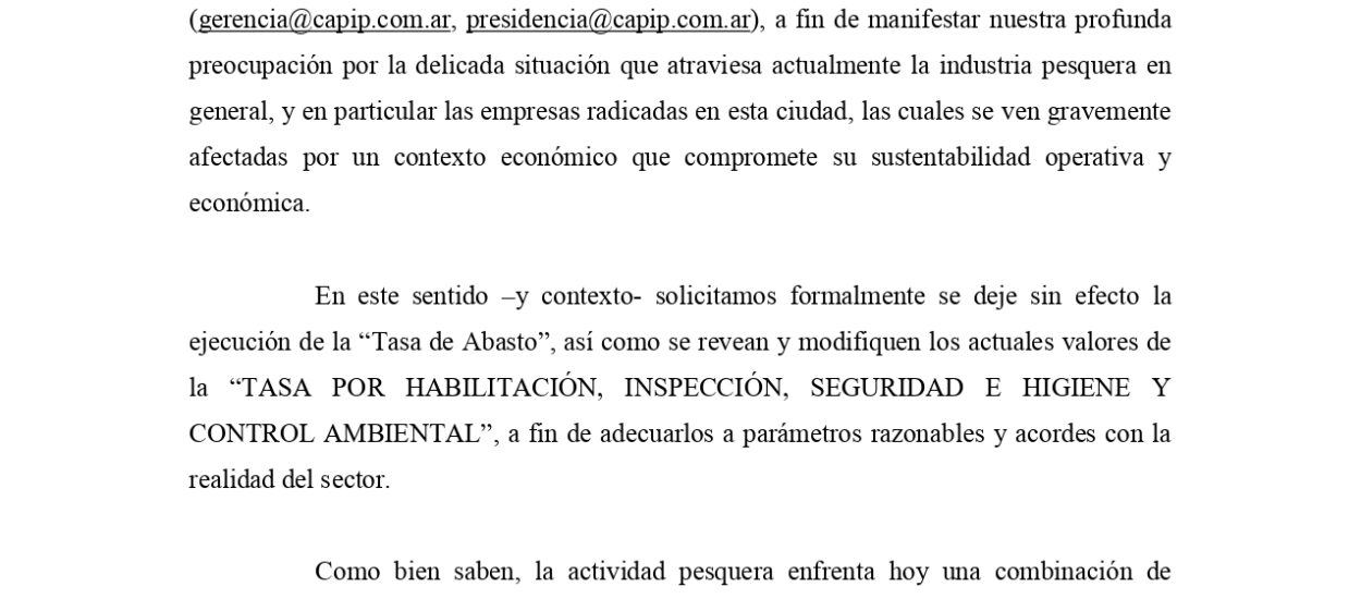 La industria pesquera de Puerto Madryn exige al Municipio la revisión urgente de tasas municipales