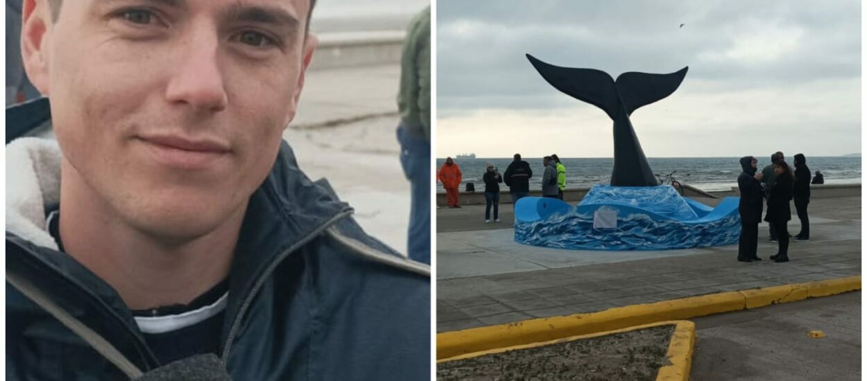 Se inauguró un monumento a la Ballena Franca Austral donado por la familia Schmidt