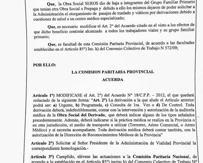 Sitravich Chubut: Restituyen el derecho a viáticos por derivaciones médicas a todo el grupo familiar primario